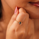 Pear Cut London Blue Topaz Cluster Ring Elara