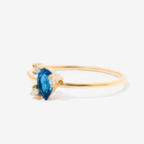 Pear Cut London Blue Topaz Cluster Ring Elara