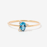 Pear Cut Swiss Blue Topaz Cluster Ring Elara
