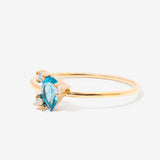 Pear Cut Swiss Blue Topaz Cluster Ring Elara