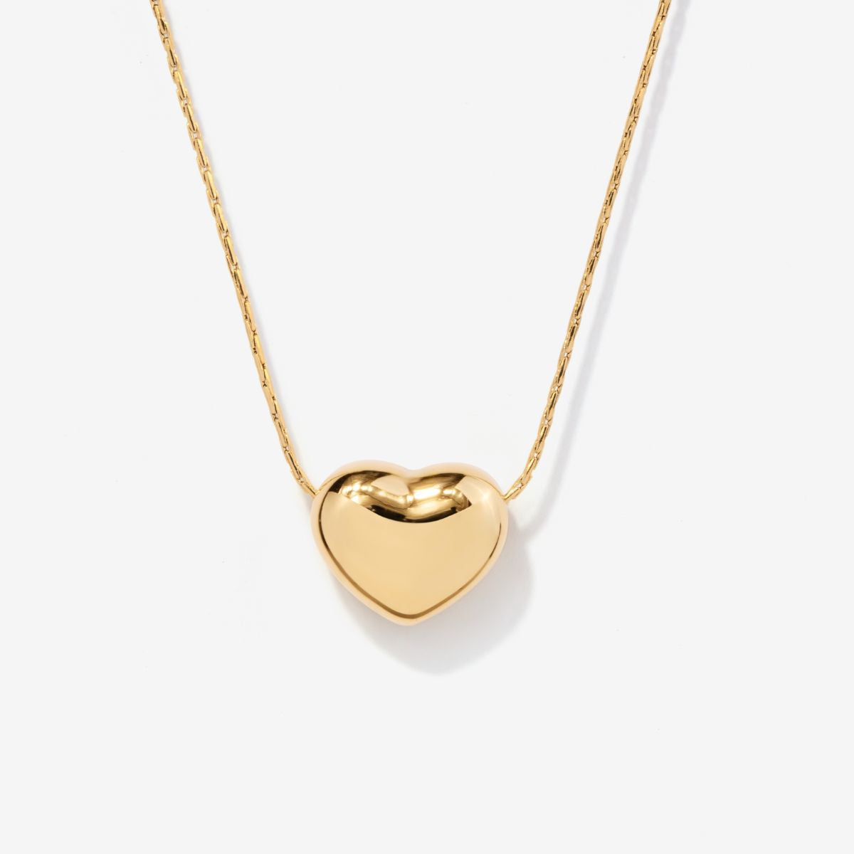 Pebble Heart Necklace - 14k gold plated over stainless steel