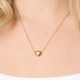 Pebble Heart Necklace - 14k gold plated over stainless steel
