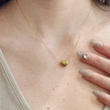Pebble Heart Necklace - 14k gold plated over stainless steel