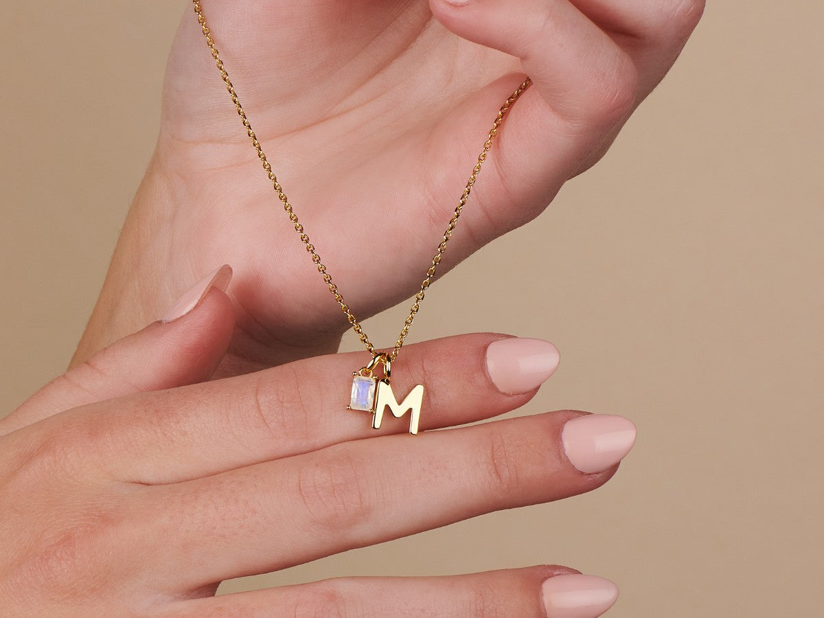 Personalized Gemstone Initial Necklace | Little Sky Stone