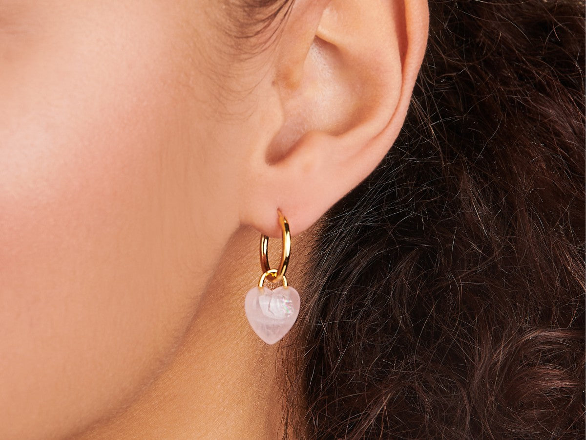 Pearl Ruby and Quartz Heart Earrings Bundle | Little Sky Stone