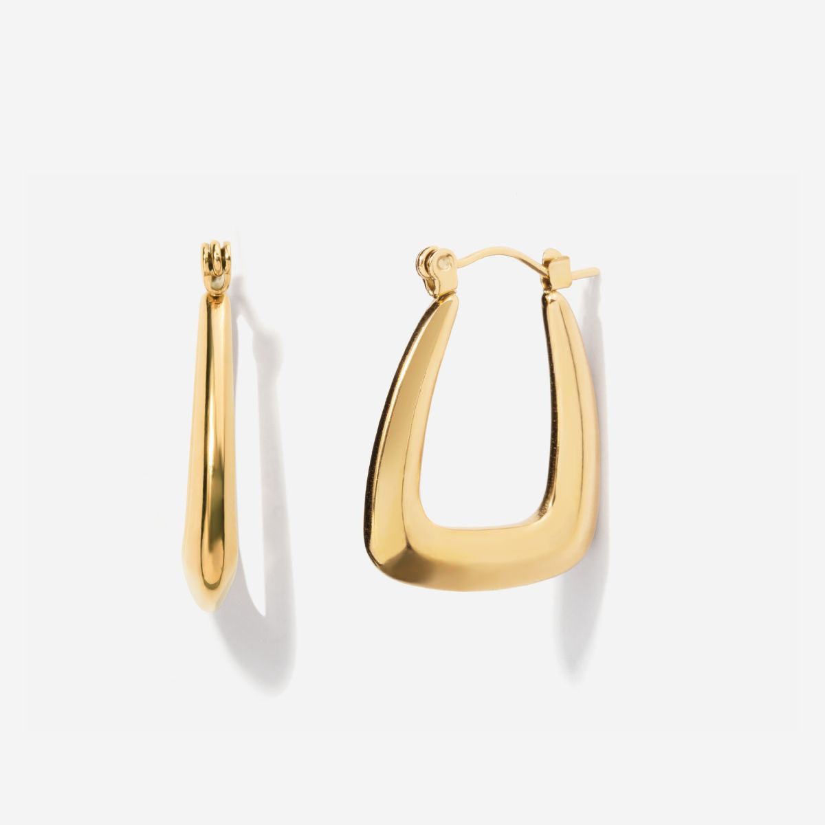 Rectangular Earings Rectangular Puffed Hoop Earrings – Little Sky Stone