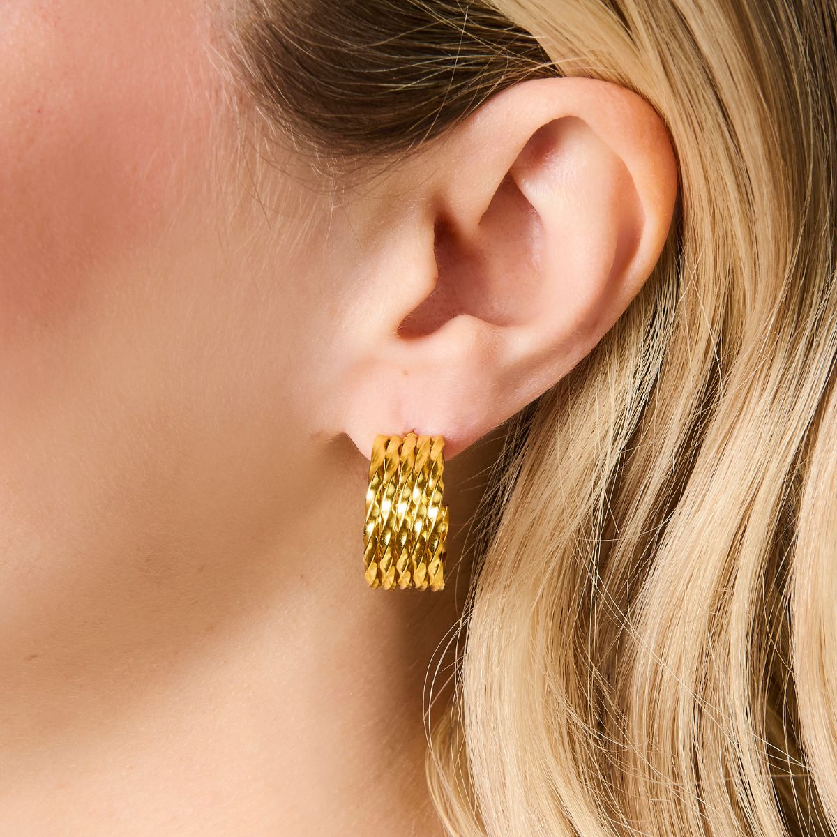 Rope Twisted Hoop Earrings - Blake