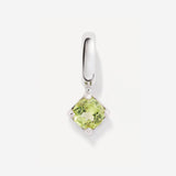 Round August Birthstone Peridot Silver Charm