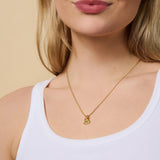 Round Birthstone Initial Necklace - Ada