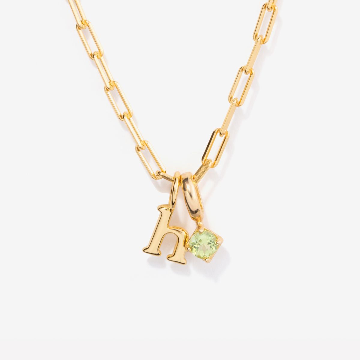 Round Birthstone Initial Necklace - Kenzie