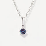 Round June Birthstone Alexandrite Silver Necklace