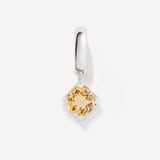 Round November Birthstone Citrine Silver Charm