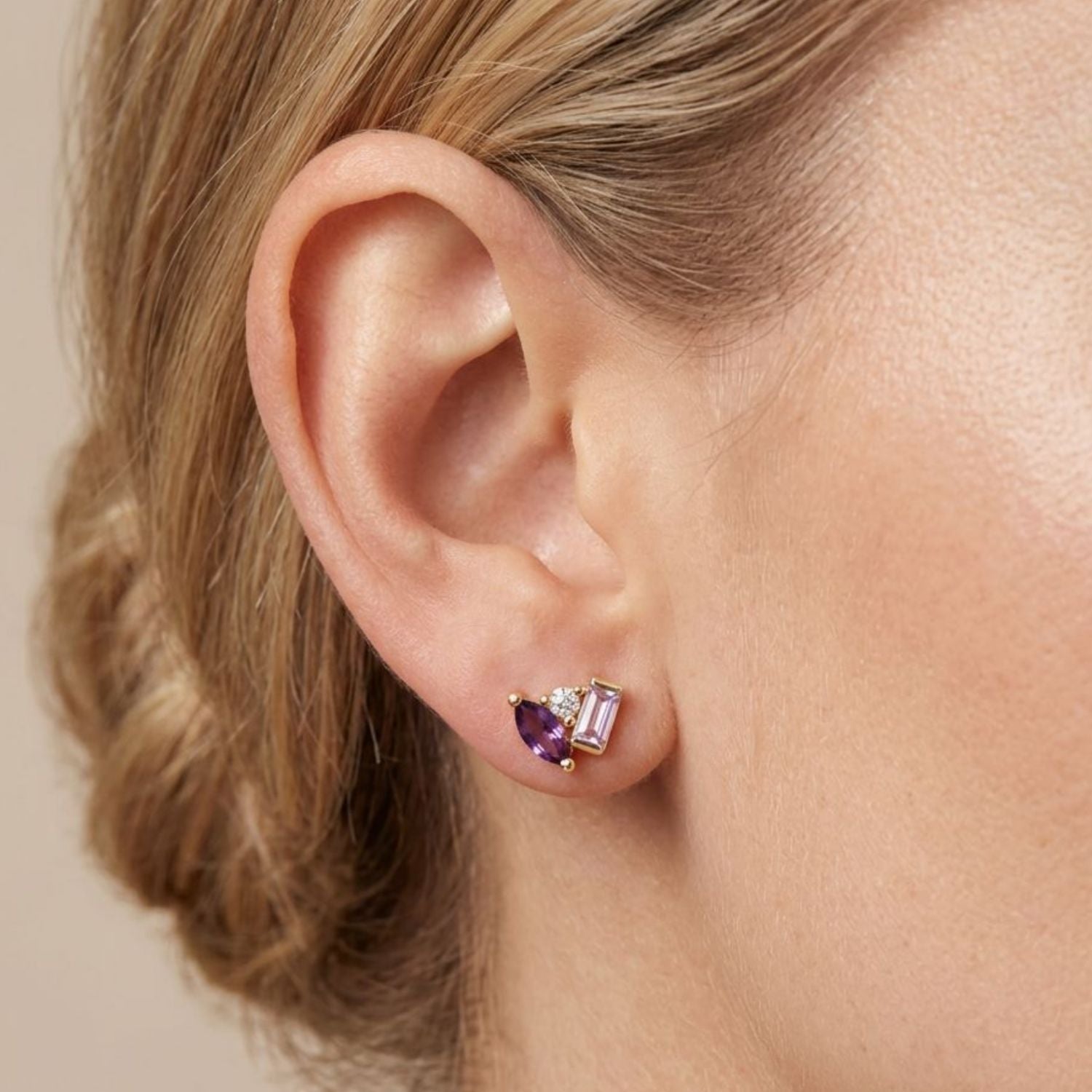 Seraphina Amethyst Stud Earrings