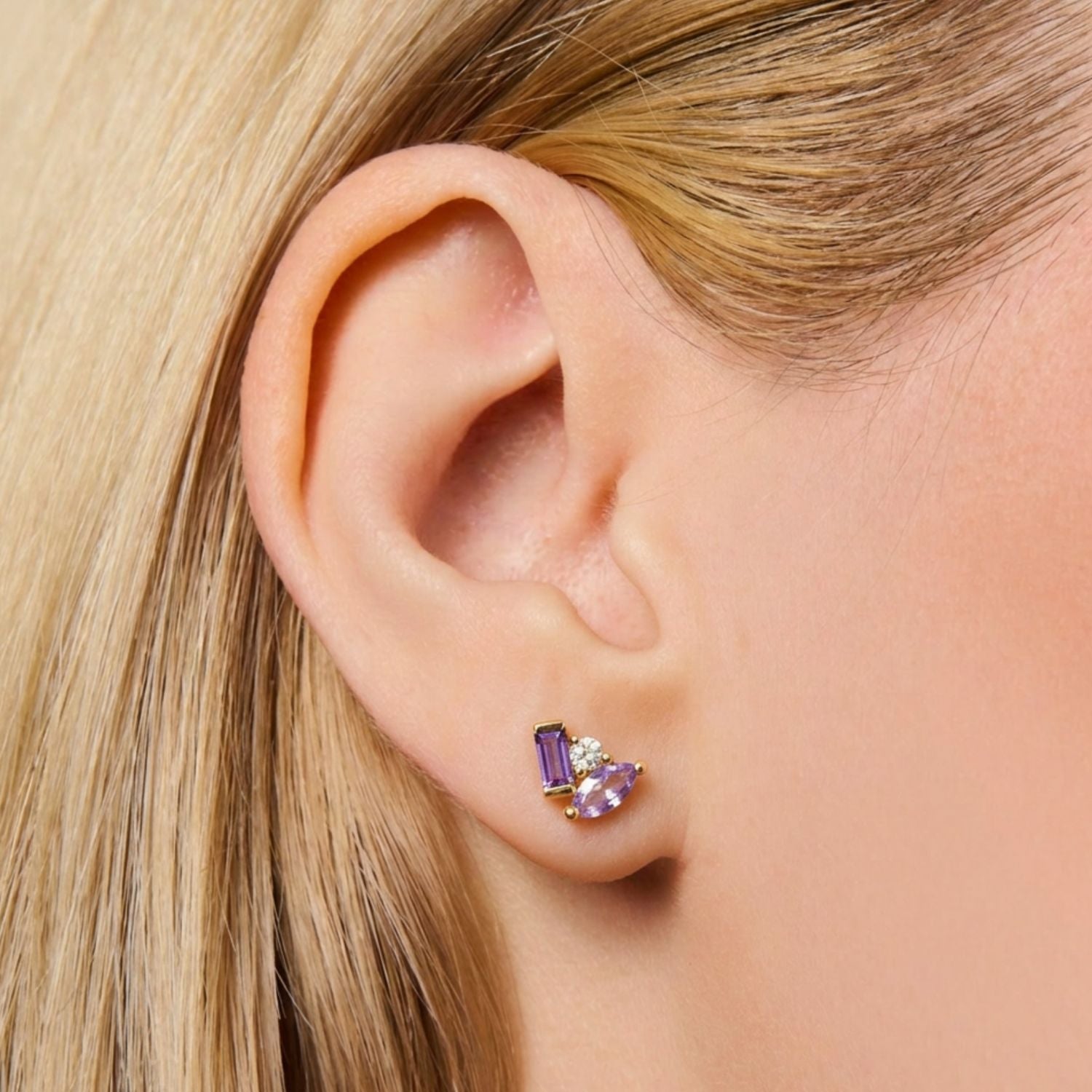 Seraphina Amethyst Stud Earrings