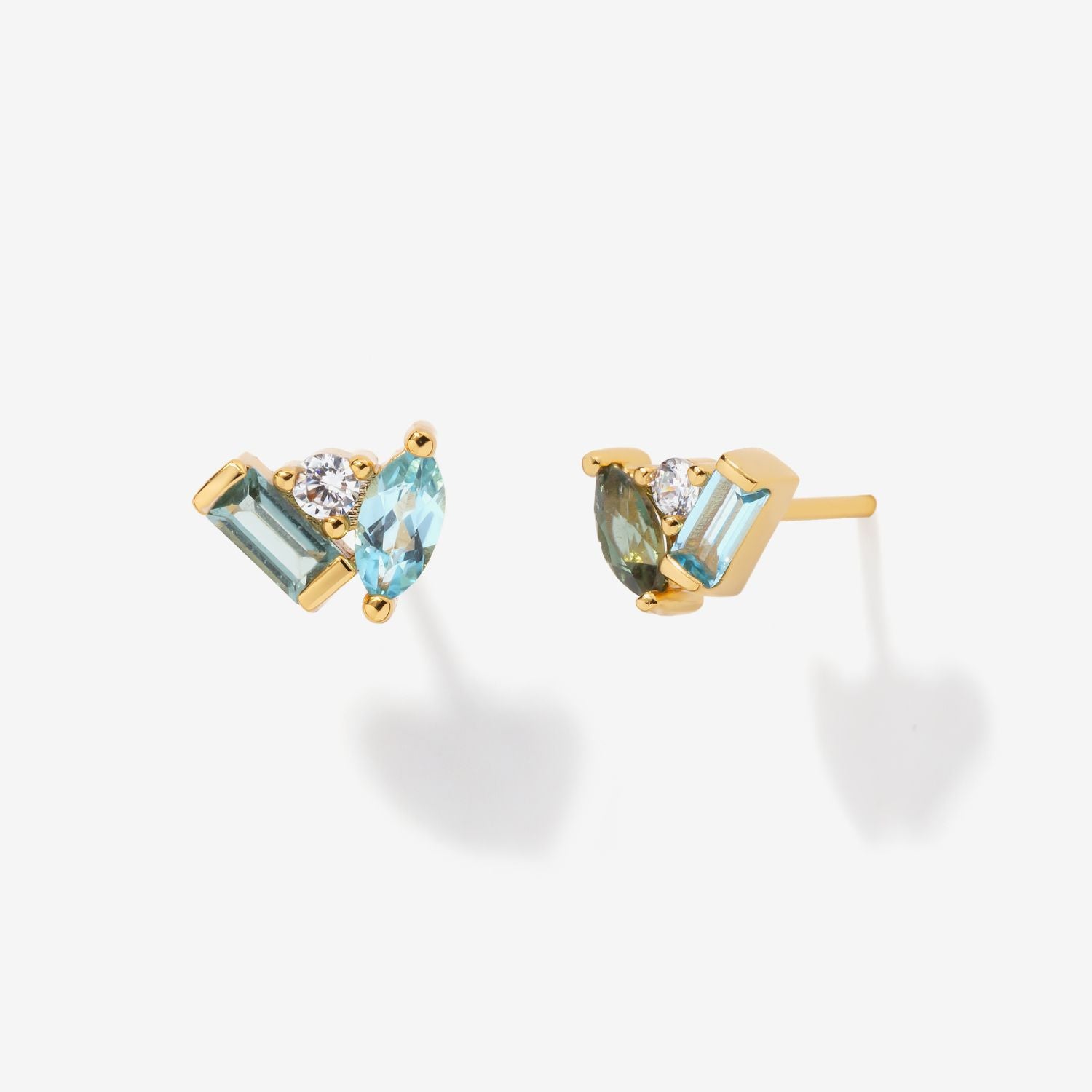 Seraphina Blue Topaz Tourmaline Stud Earrings