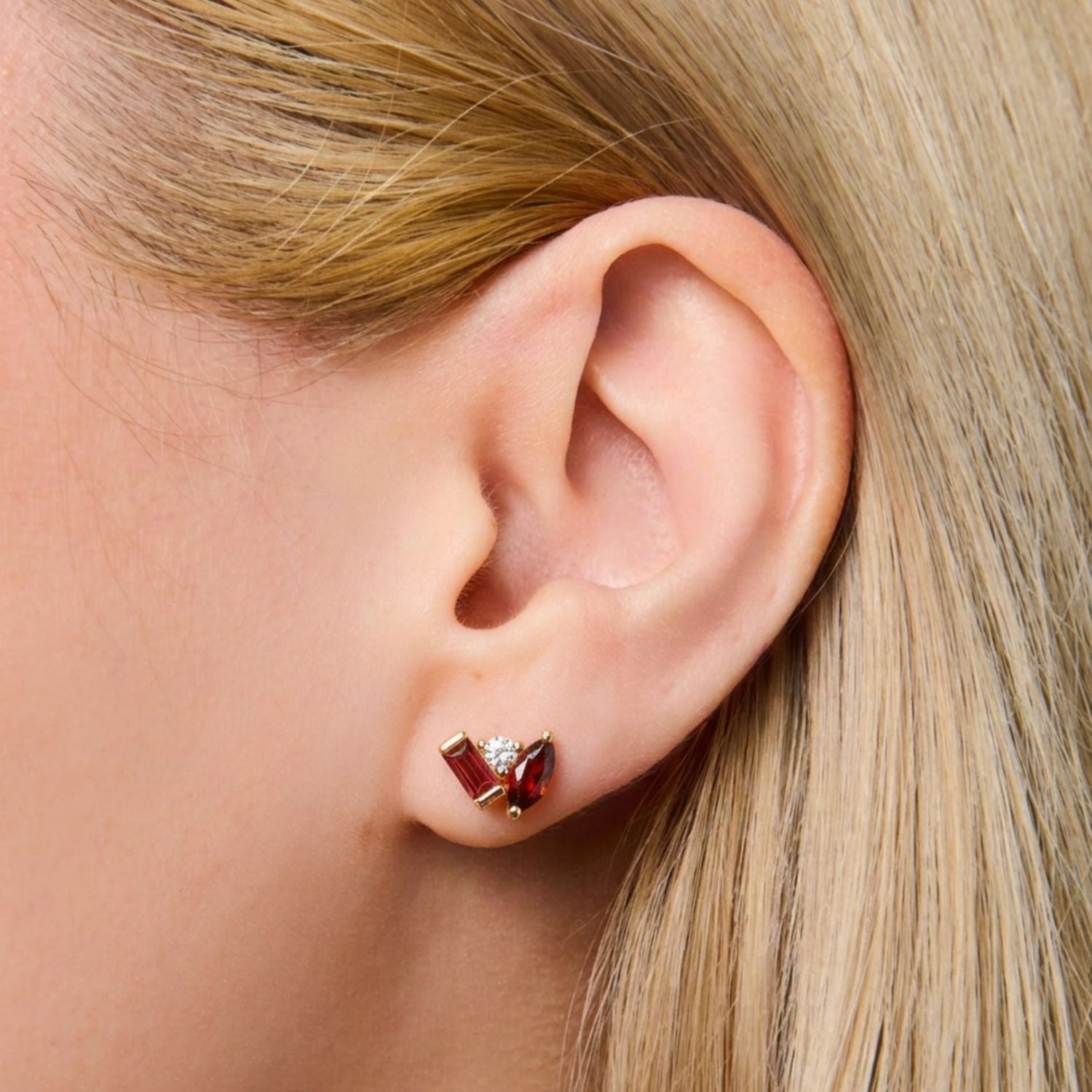 Seraphina Garnet Stud Earrings