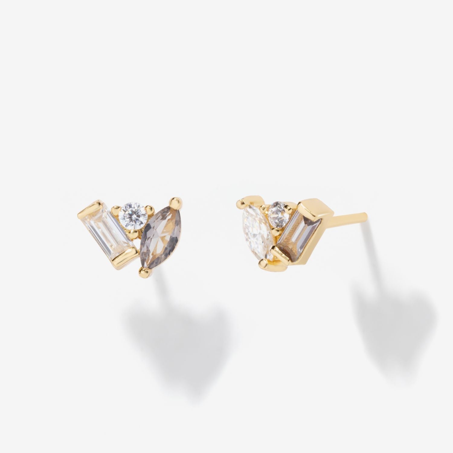 Seraphina Moissanite Grey Spinel Stud Earrings