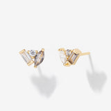 Seraphina Moissanite Grey Spinel Stud Earrings