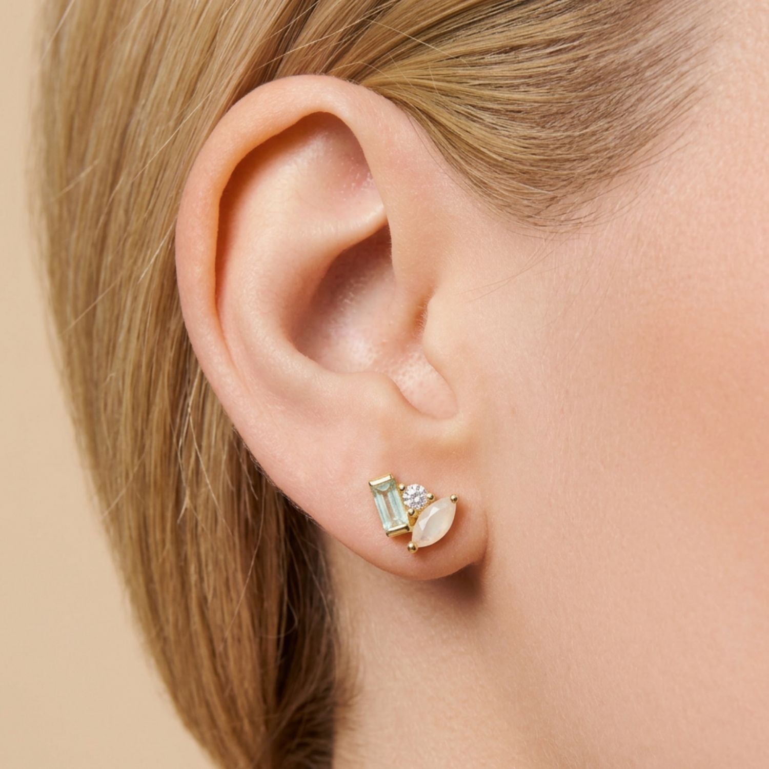 Seraphina Moonstone Topaz Stud Earrings