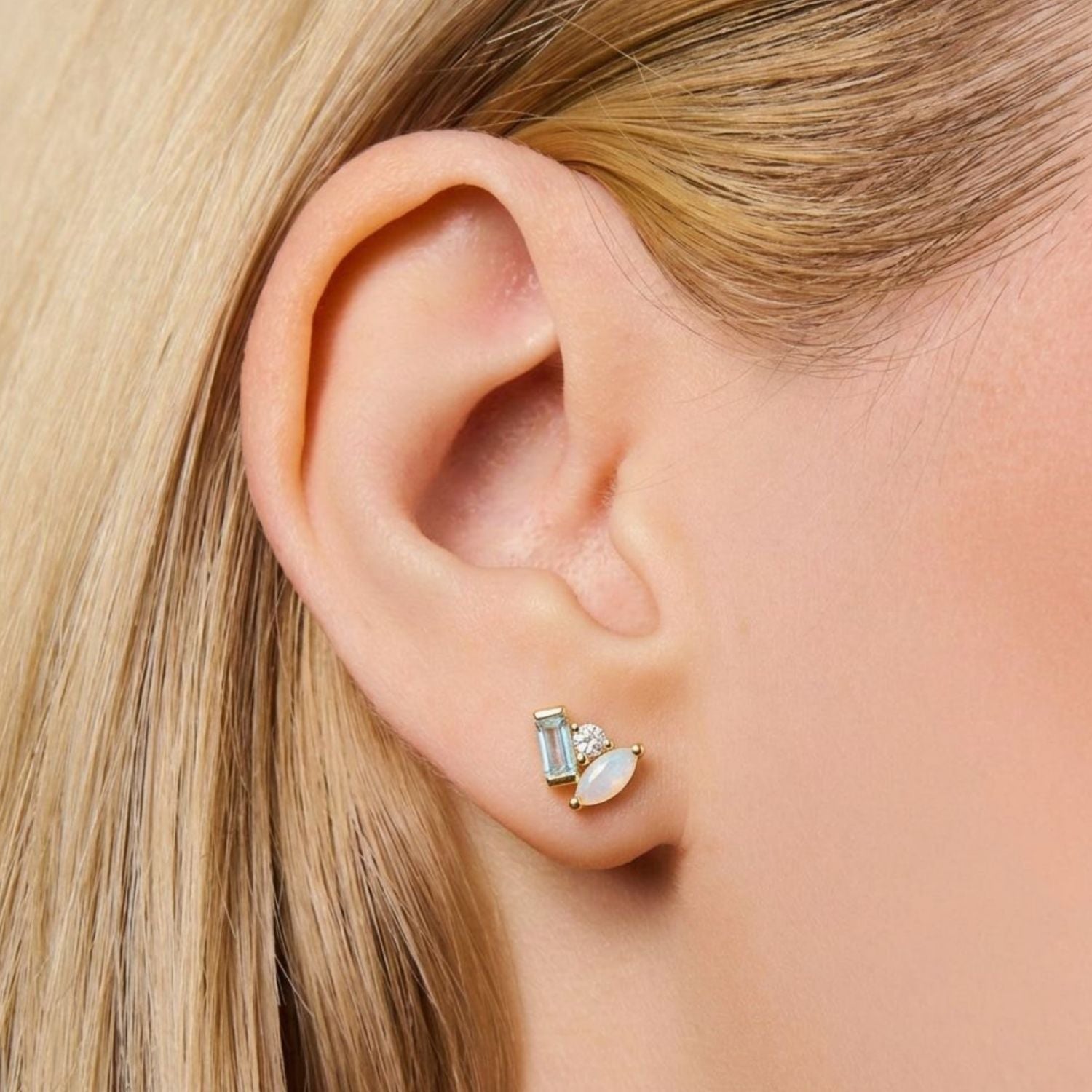 Seraphina Moonstone Topaz Stud Earrings