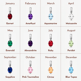 Oval Birthstone Silver Necklace Charms