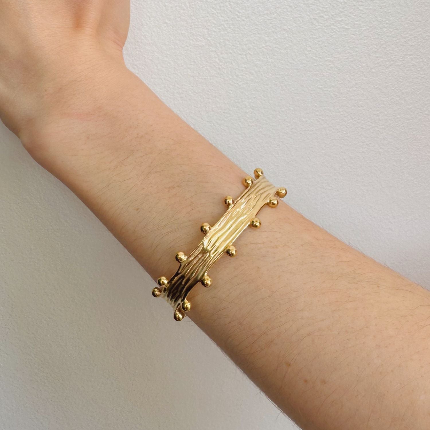 Stardust Cuff Bracelet in 14k Gold over Stainless Steel