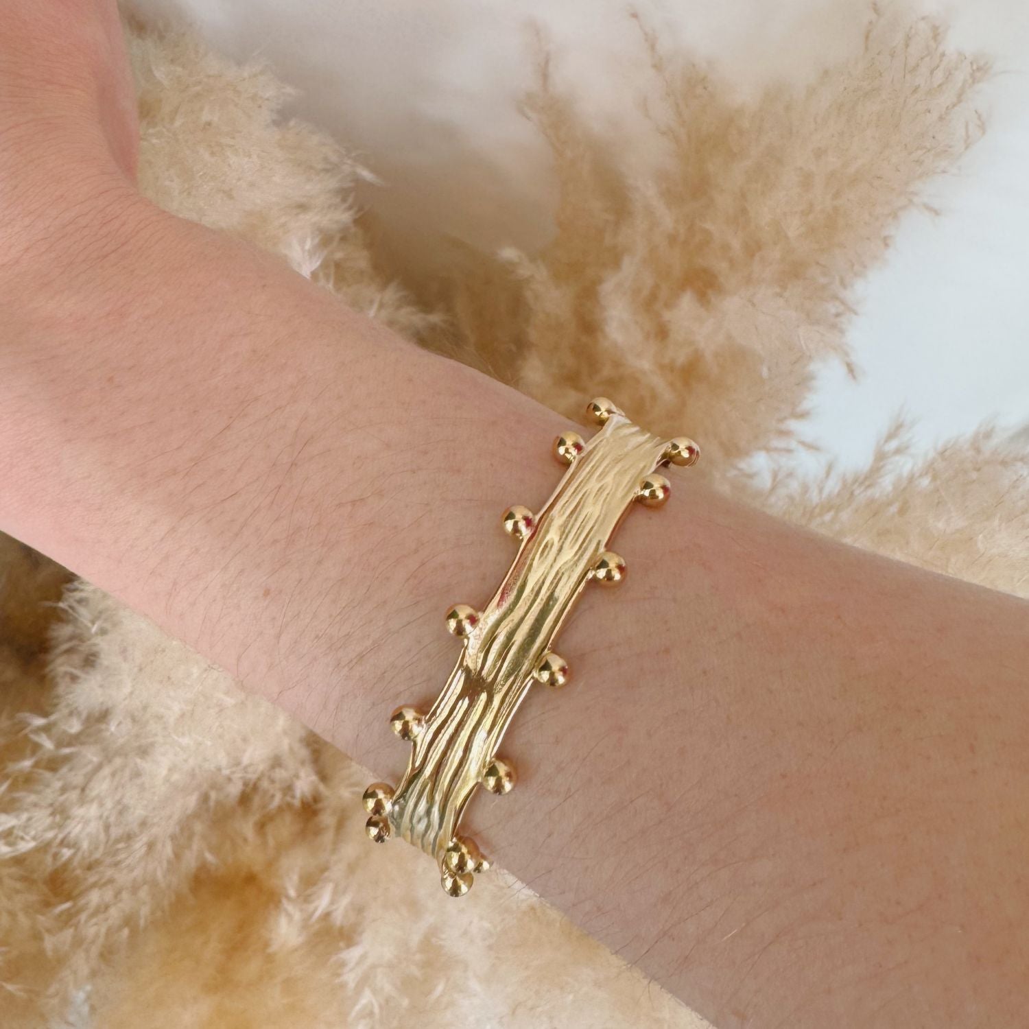 Stardust Cuff Bracelet in 14k Gold over Stainless Steel
