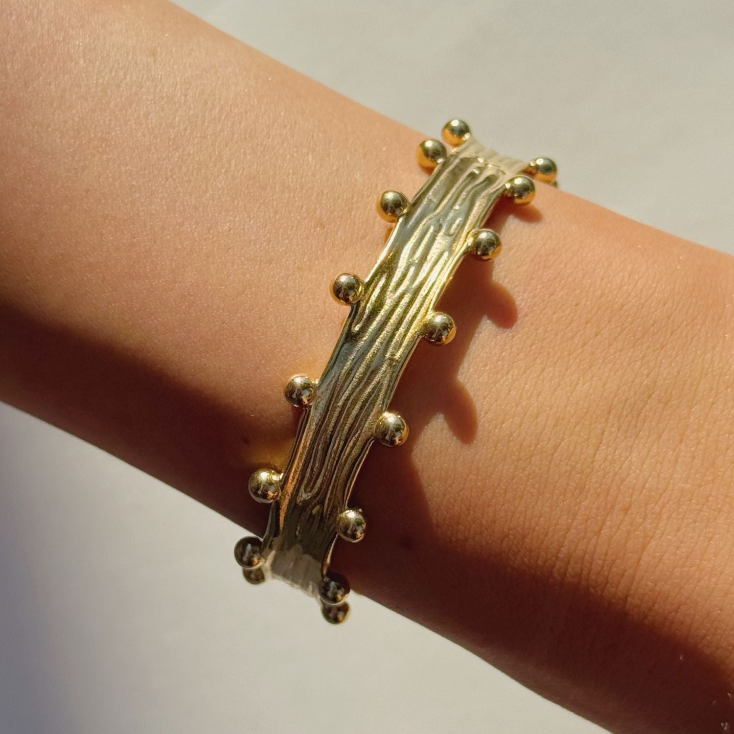 Stardust Cuff Bracelet in 14k Gold over Stainless Steel