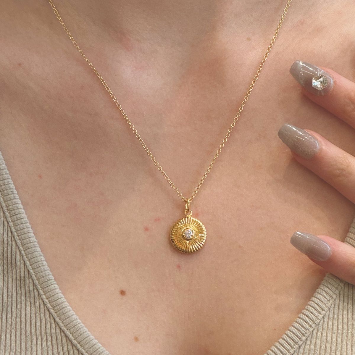 Sunburst Palmer Pendant Necklace