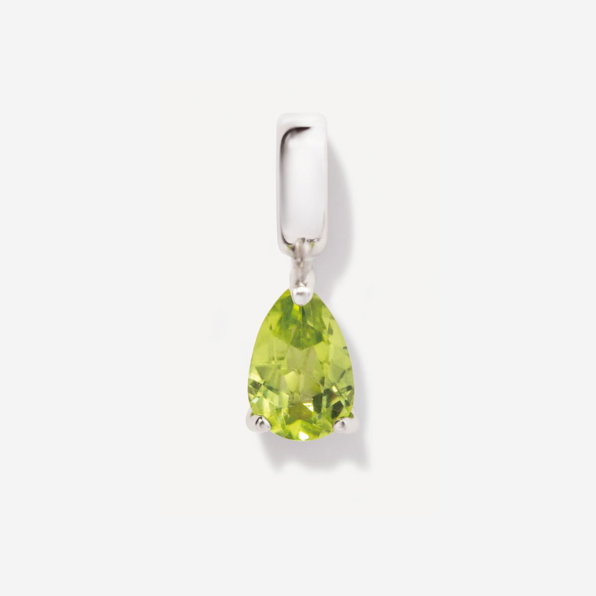 Birthstone Teardrop Silver Charm
