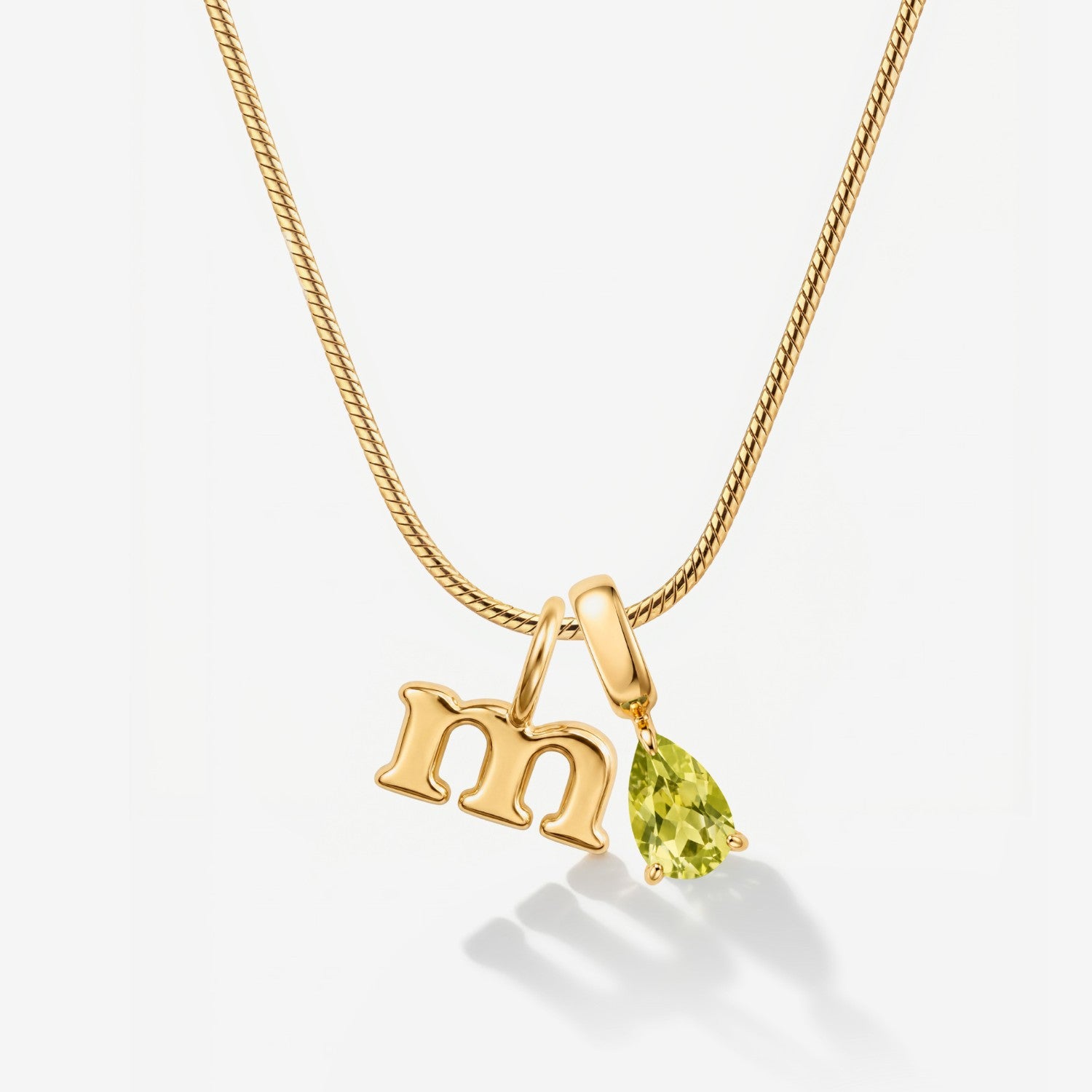 Teardrop Birthstone Initial Necklace - Ada