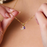 Teardrop Uppercase Initial Necklace Kenzie