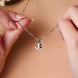 Teardrop Uppercase Initial Silver Necklace Kenzie