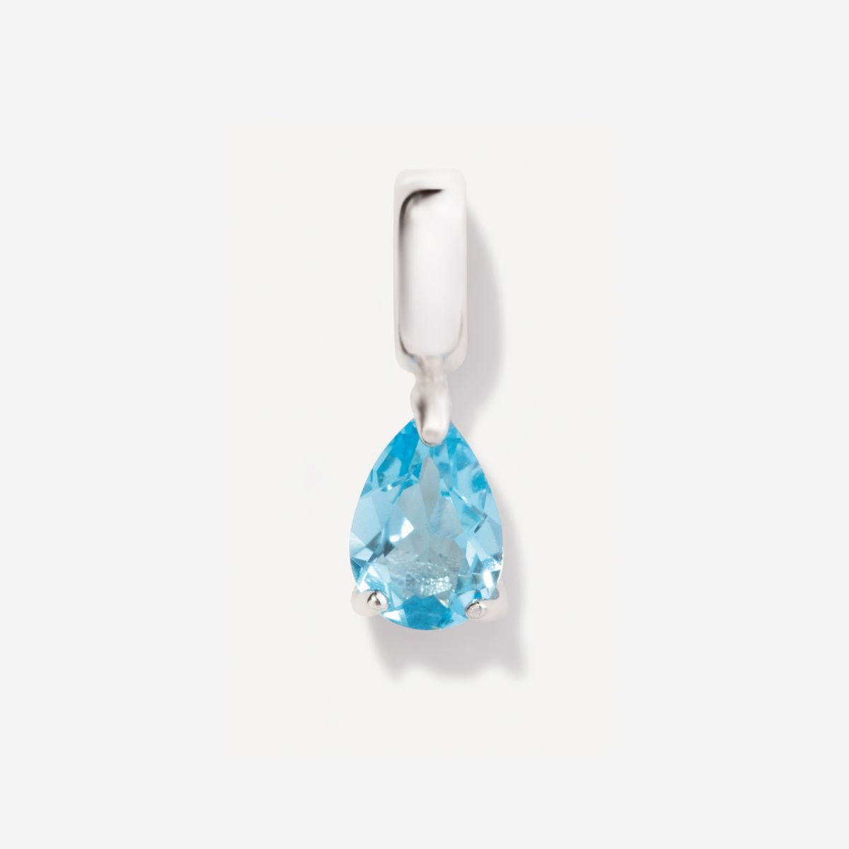 Birthstone Teardrop Silver Charm