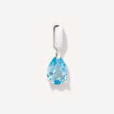 Birthstone Teardrop Silver Charm