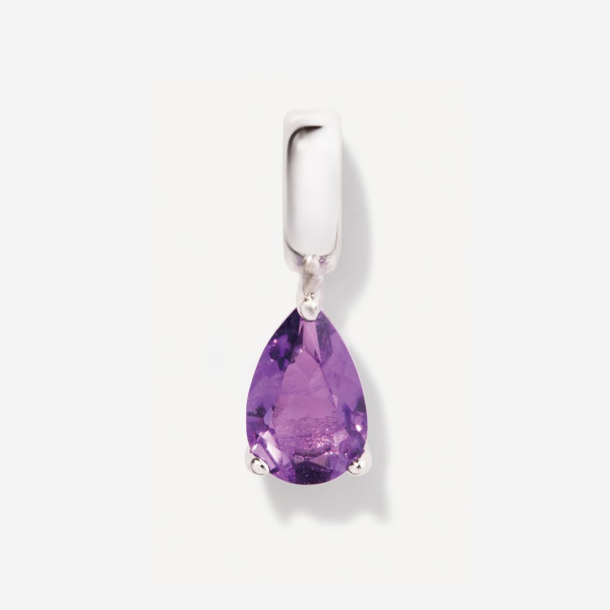 Birthstone Teardrop Silver Charm