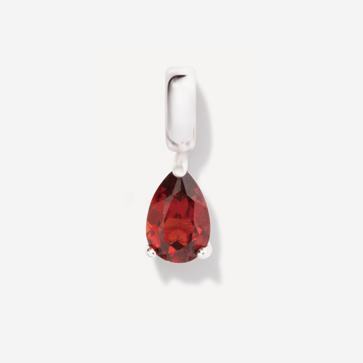 Birthstone Teardrop Silver Charm