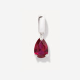 Birthstone Teardrop Silver Charm