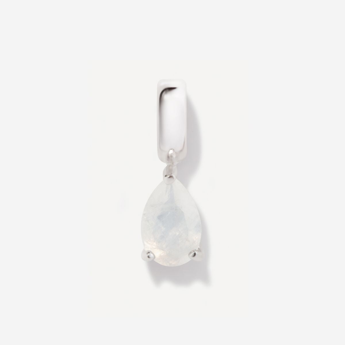 Birthstone Teardrop Silver Charm