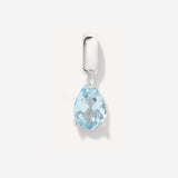 Birthstone Teardrop Silver Charm