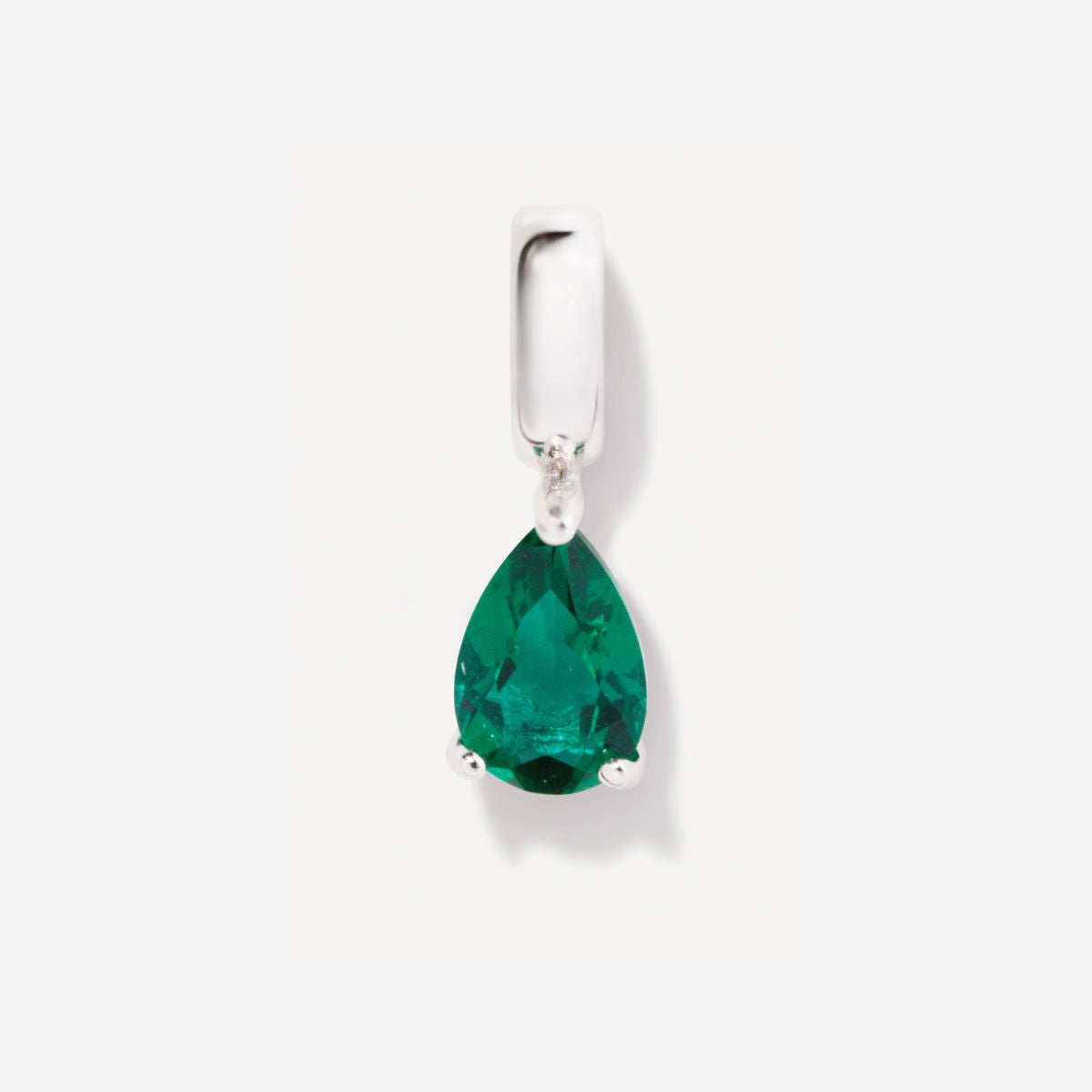 Birthstone Teardrop Silver Charm
