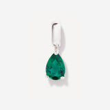 Birthstone Teardrop Silver Charm