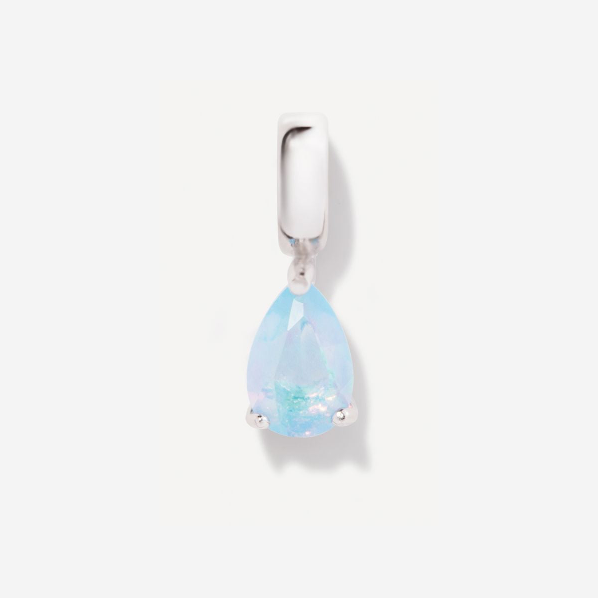 Birthstone Teardrop Silver Charm