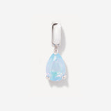 Birthstone Teardrop Silver Charm