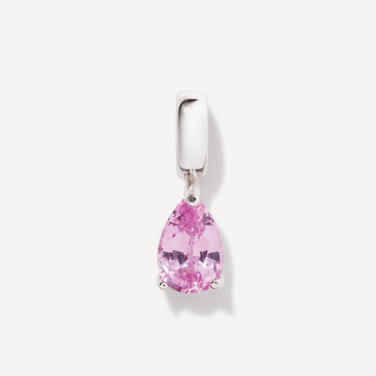 Birthstone Teardrop Silver Charm