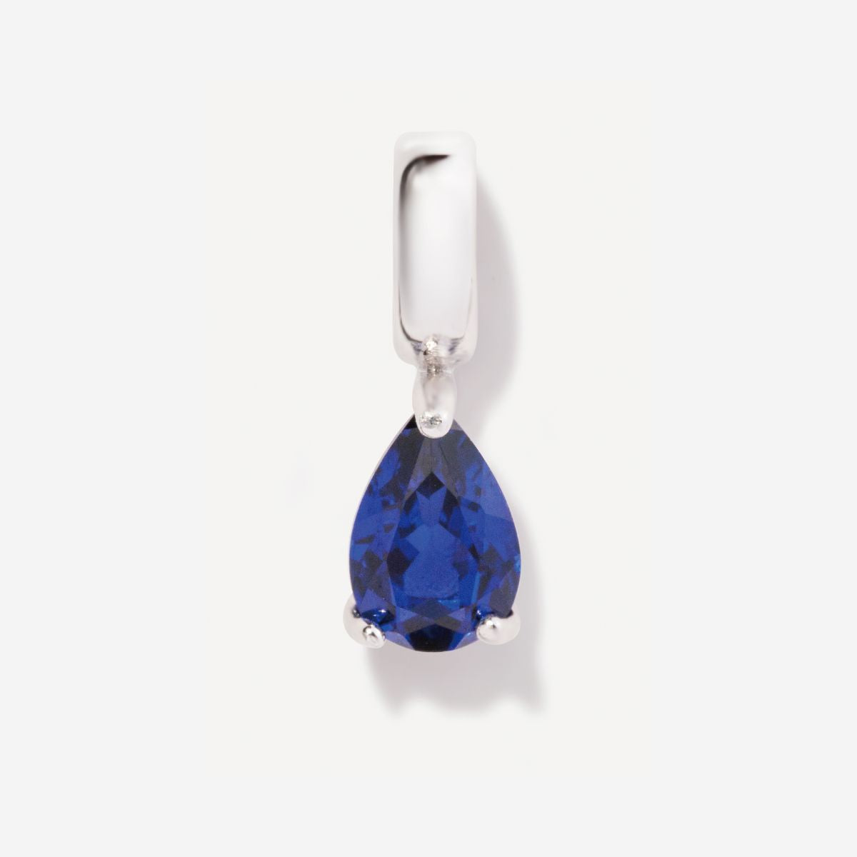 Birthstone Teardrop Silver Charm