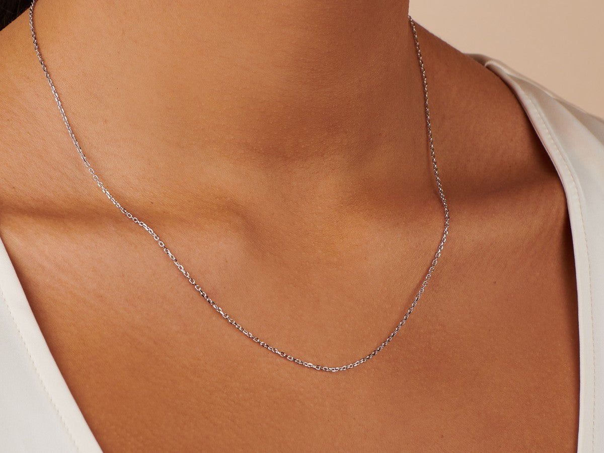 Simple Cable Sterling Silver Chain Necklace | Little Sky Stone