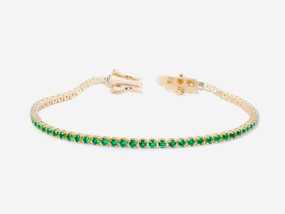 Thin Emerald CZ Tennis Bracelet | Little Sky Stone
