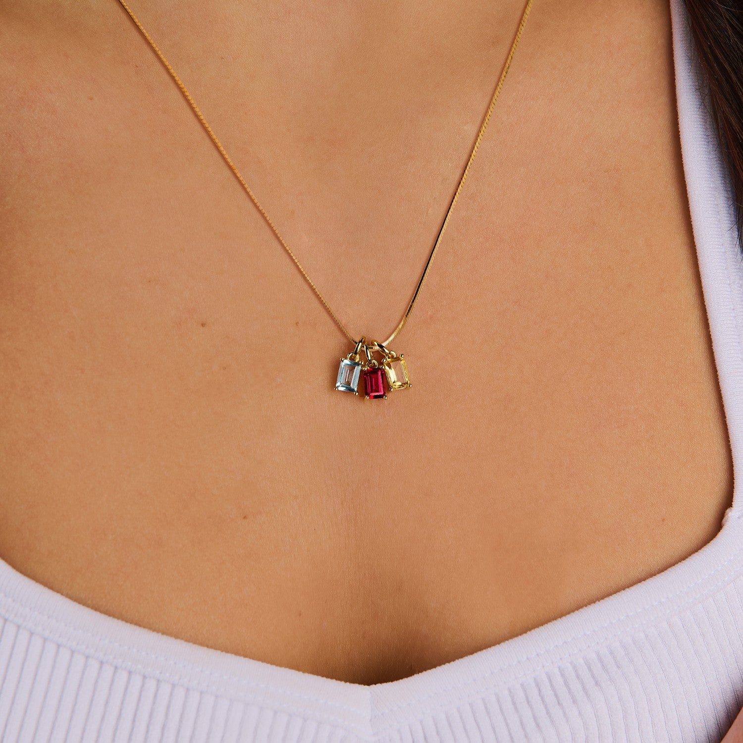 Three Birthstone Necklace - Ada