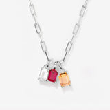 Kenzie Three Birthstone Silver Necklace